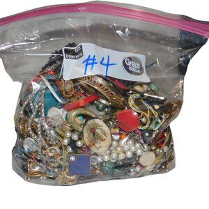 Jewelry Bag Over 4 lbs. Of Craft Jewelry & Beads